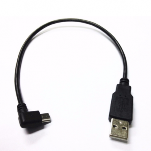 USB Mini 5Pin Right Angle Male to USB 2.0 A Male Plug 0.2m Power Charger Cable for Chromecast