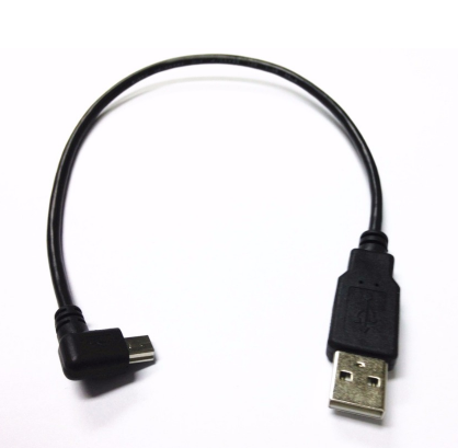 USB Mini 5Pin Right Angle Male to USB 2.0 A Male Plug 0.2m Power Charger Cable for Chromecast