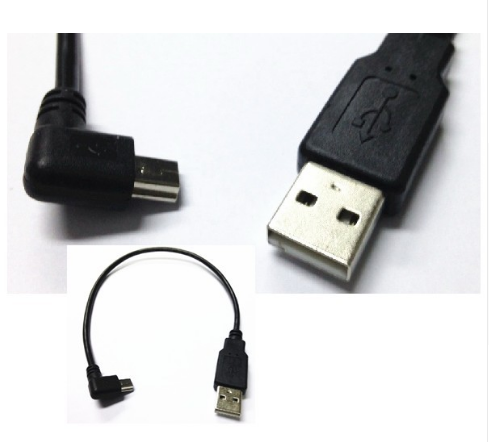 USB Mini 5Pin Right Angle Male to USB 2.0 A Male Plug 0.2m Power Charger Cable for Chromecast - Image 2