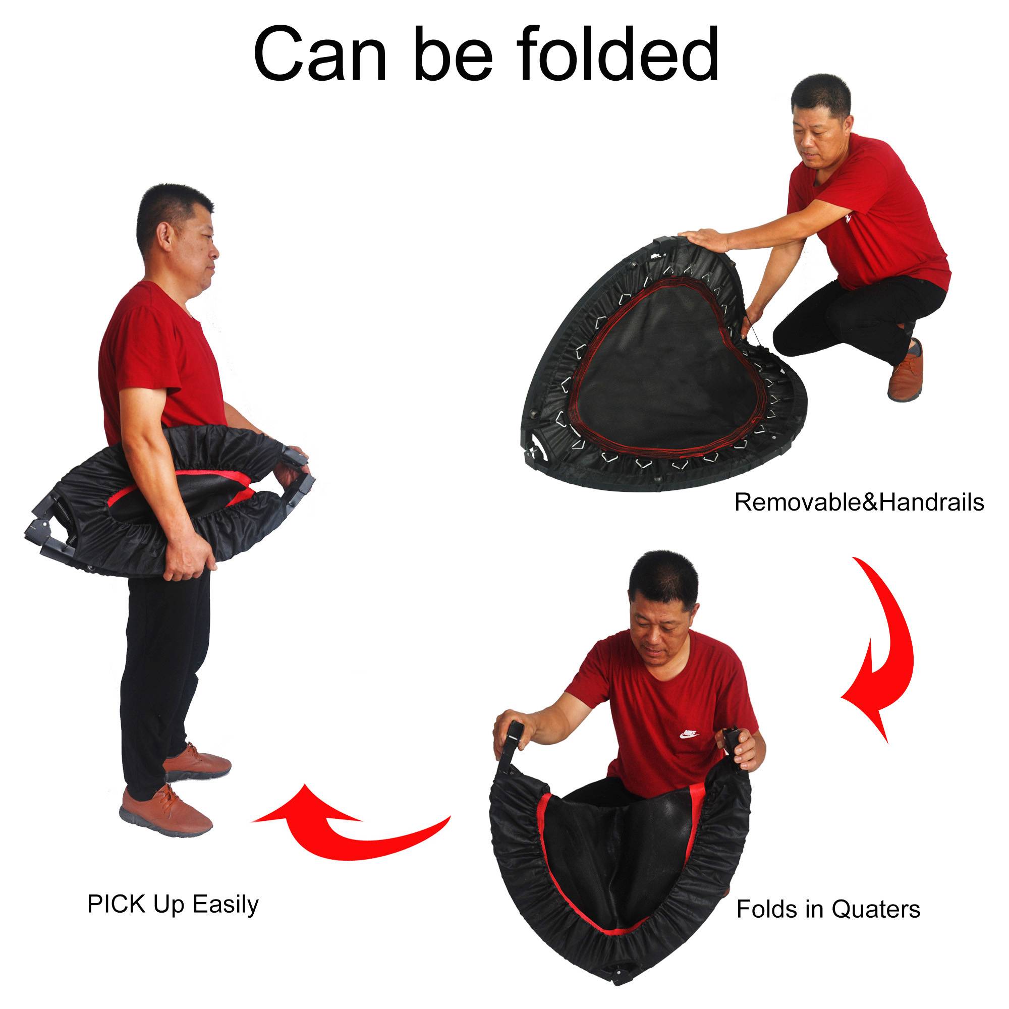 40 Inch Mini Exercise Trampoline - Indoor Fitness Rebounder with Safety Pad - Image 3