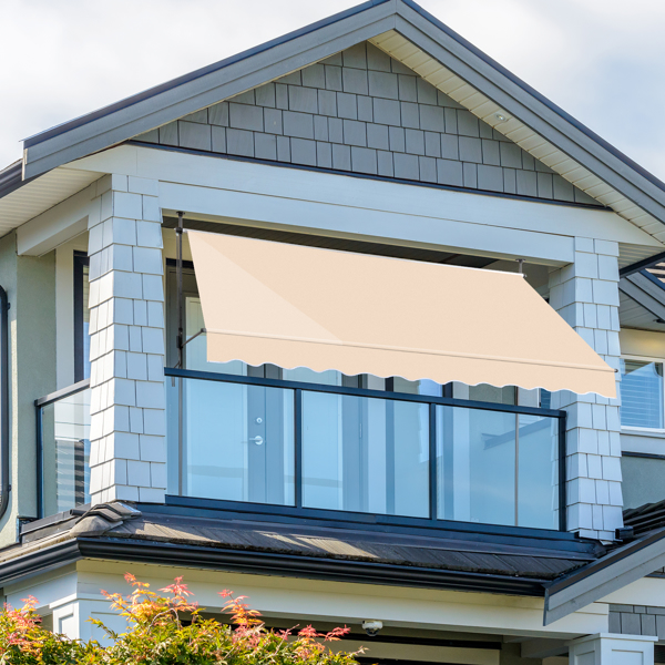 300x120x200-300 Cm Khaki Support Canopy - Durable Polyester Fabric & Aluminum-Iron Frame, Retractable Design - Image 3