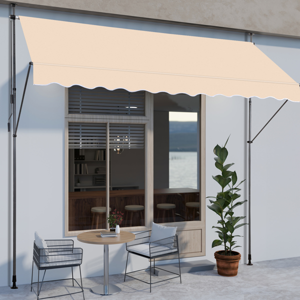 300x120x200-300 Cm Khaki Support Canopy - Durable Polyester Fabric & Aluminum-Iron Frame, Retractable Design - Image 7