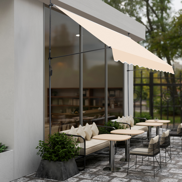 300x120x200-300 Cm Khaki Support Canopy - Durable Polyester Fabric & Aluminum-Iron Frame, Retractable Design - Image 10