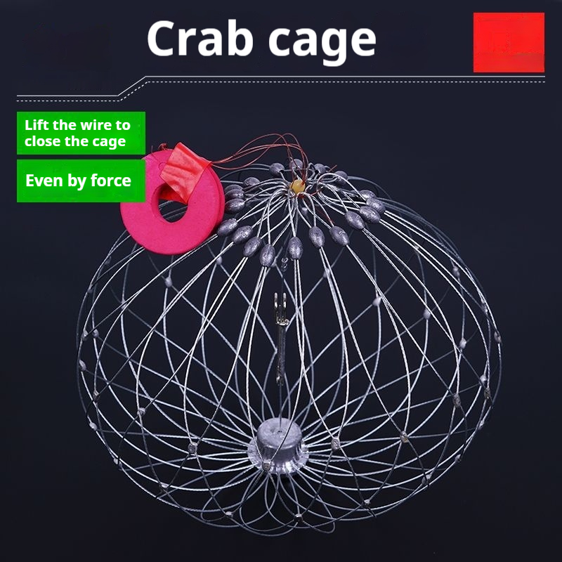 Automatic Opening and Closing Steel Wire Fishing Crab Net - Blue Crab Portunid Tool