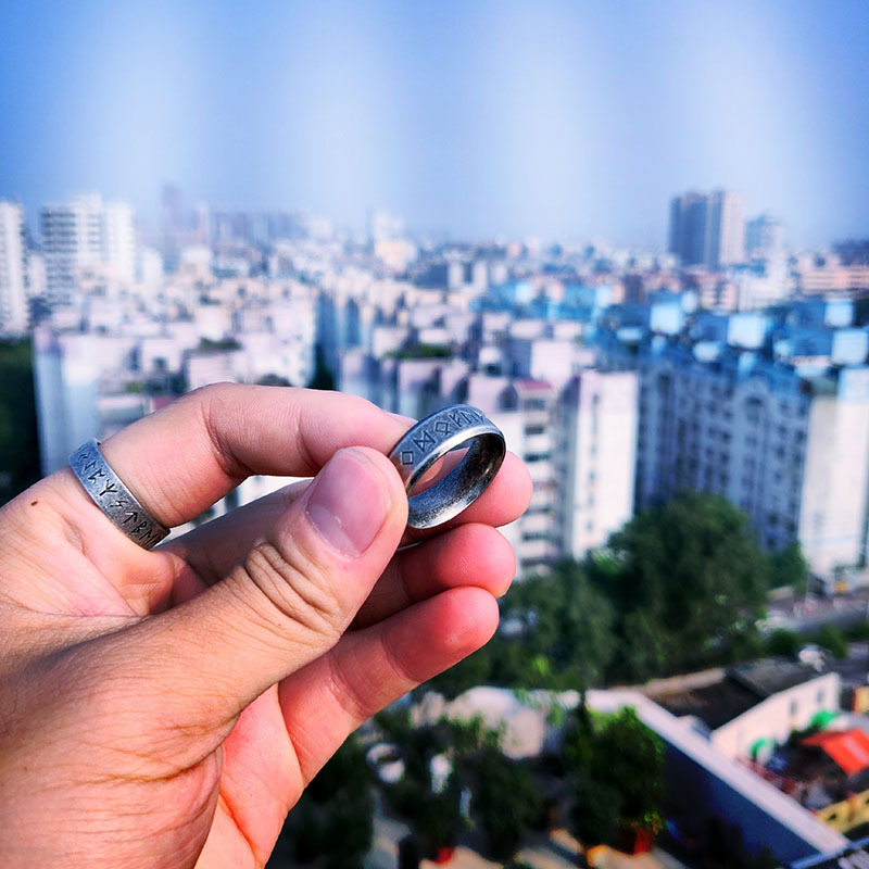 Beier 316L Stainless Steel Odin Norse Viking Amulet Rune Pendant for Men - Image 4