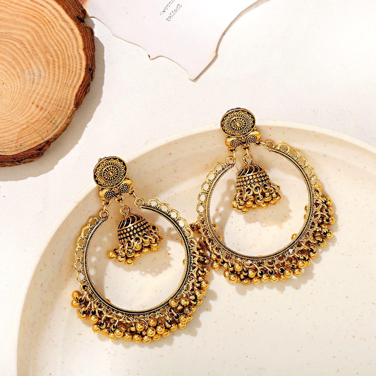 Bohemian Retro Ethnic Earrings - Bold Exaggerated Bell Design - Image 4