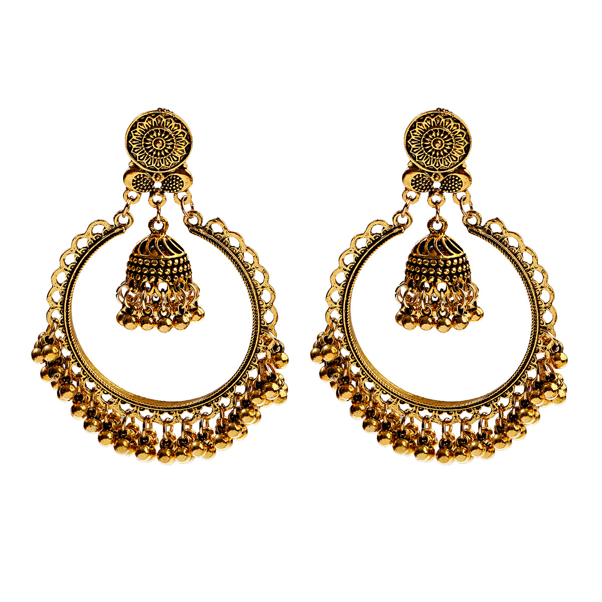 Bohemian Retro Ethnic Earrings - Bold Exaggerated Bell Design - Image 5