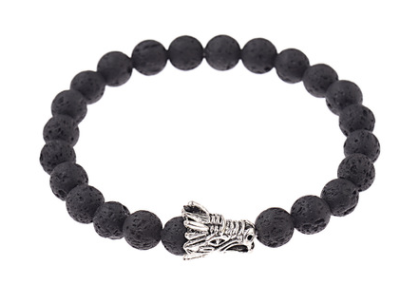 China Style Patterned Cylindrical Alloy Bracelet with Volcanic and White Pine Stones - Unique Accessories - Image 4