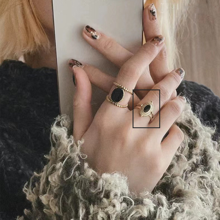 Women's Retro Titanium Steel Ring with Open Design - Light Luxury Style - Image 7