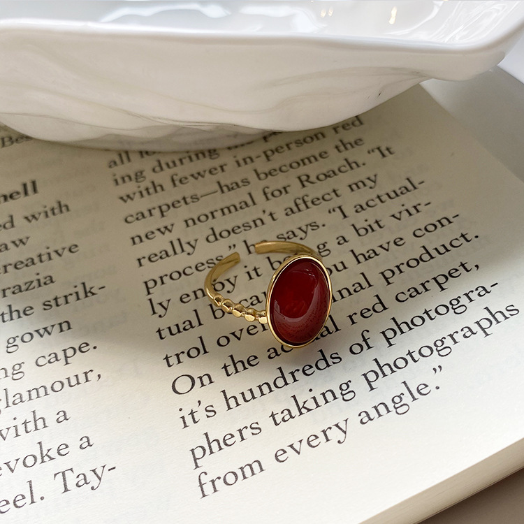 Women's Retro Titanium Steel Ring with Open Design - Light Luxury Style - Image 10