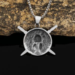 Vintage Double Sword Embossed Single-Sided Pendant - Unique Jewelry Piece