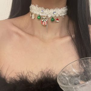 Festive Christmas Bell Snowflake Elk Necklace - Perfect Holiday Gift