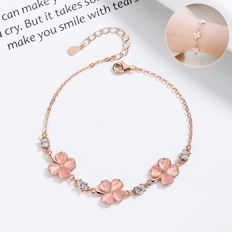 Stylish Opal Crystal Gemstone Chain Bracelets for Women - Rose Gold Jewelry with Zircon Diamonds | Perfect Gifts for Girlfriends & Bijoux Mujer