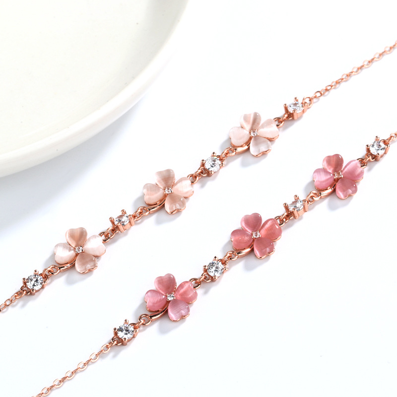 Stylish Opal Crystal Gemstone Chain Bracelets for Women - Rose Gold Jewelry with Zircon Diamonds | Perfect Gifts for Girlfriends & Bijoux Mujer - Image 3