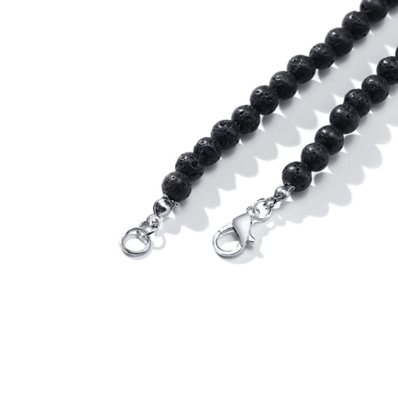 Volcanic Rock Black Matte Necklace for Men - Ethnic Style Accessory - Image 3
