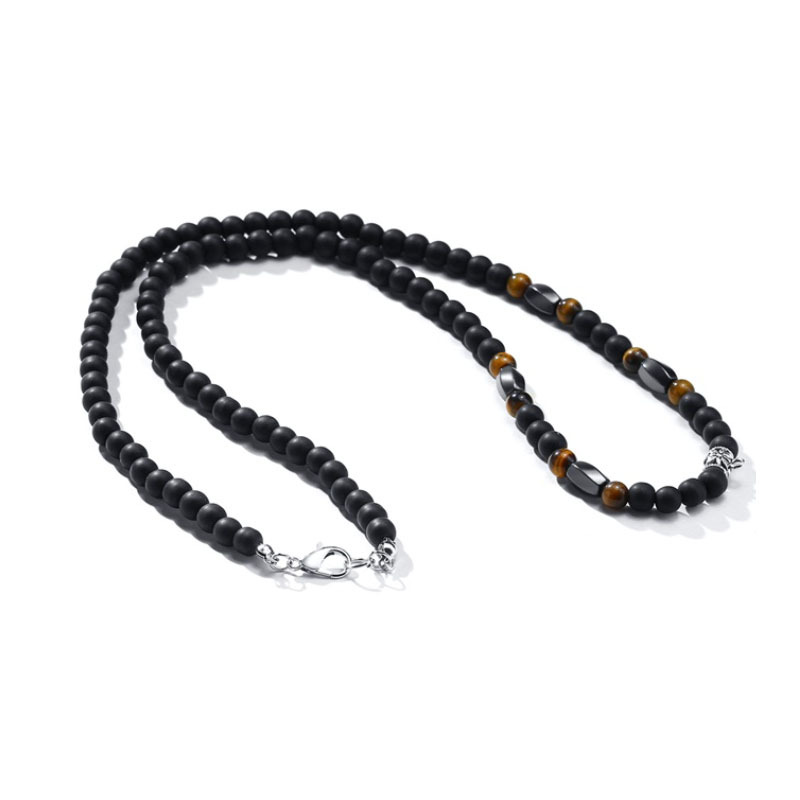 Volcanic Rock Black Matte Necklace for Men - Ethnic Style Accessory - Image 7