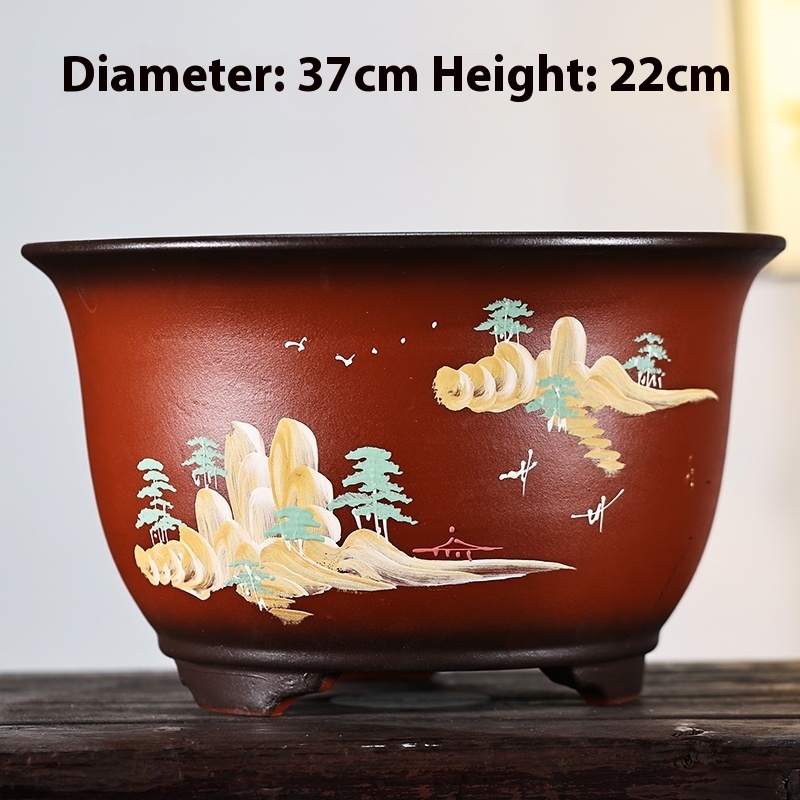 Elegant Ceramic Zisha Orchid Bonsai Flower Pot with Tray – Perfect for Home Decor - Image 2