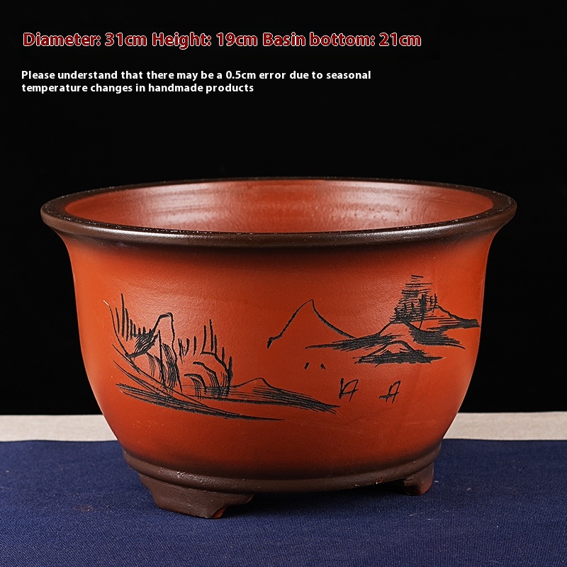 Elegant Ceramic Zisha Orchid Bonsai Flower Pot with Tray – Perfect for Home Decor - Image 5