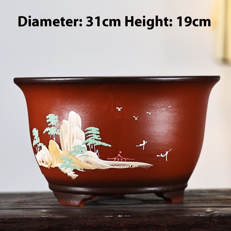 Elegant Ceramic Zisha Orchid Bonsai Flower Pot with Tray – Perfect for Home Decor - Image 9