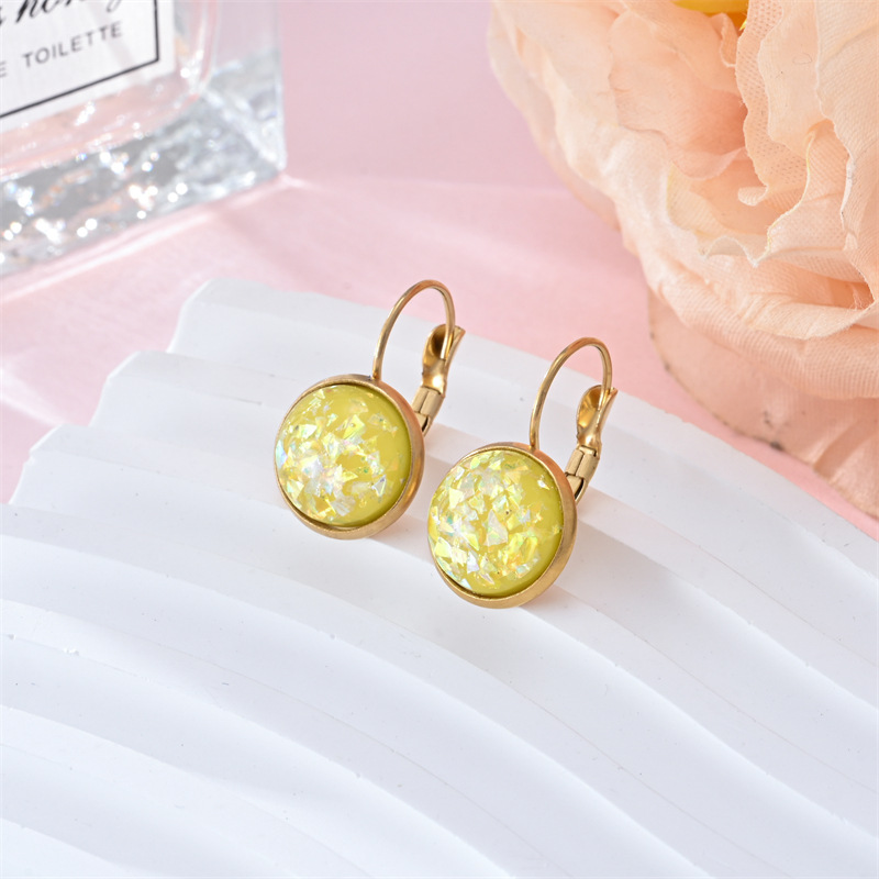 Trendy Sequin Rhinestone Earrings - Stylish Stainless Steel Jewelry for Women