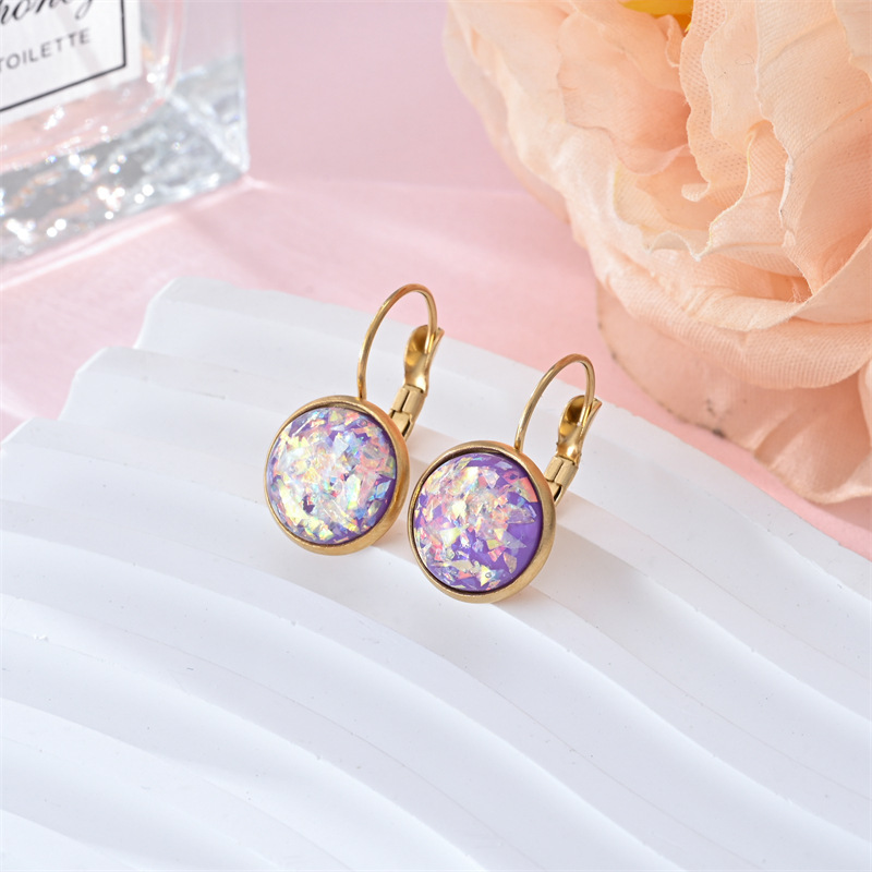 Trendy Sequin Rhinestone Earrings - Stylish Stainless Steel Jewelry for Women - Image 6
