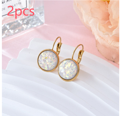 Trendy Sequin Rhinestone Earrings - Stylish Stainless Steel Jewelry for Women - Image 8