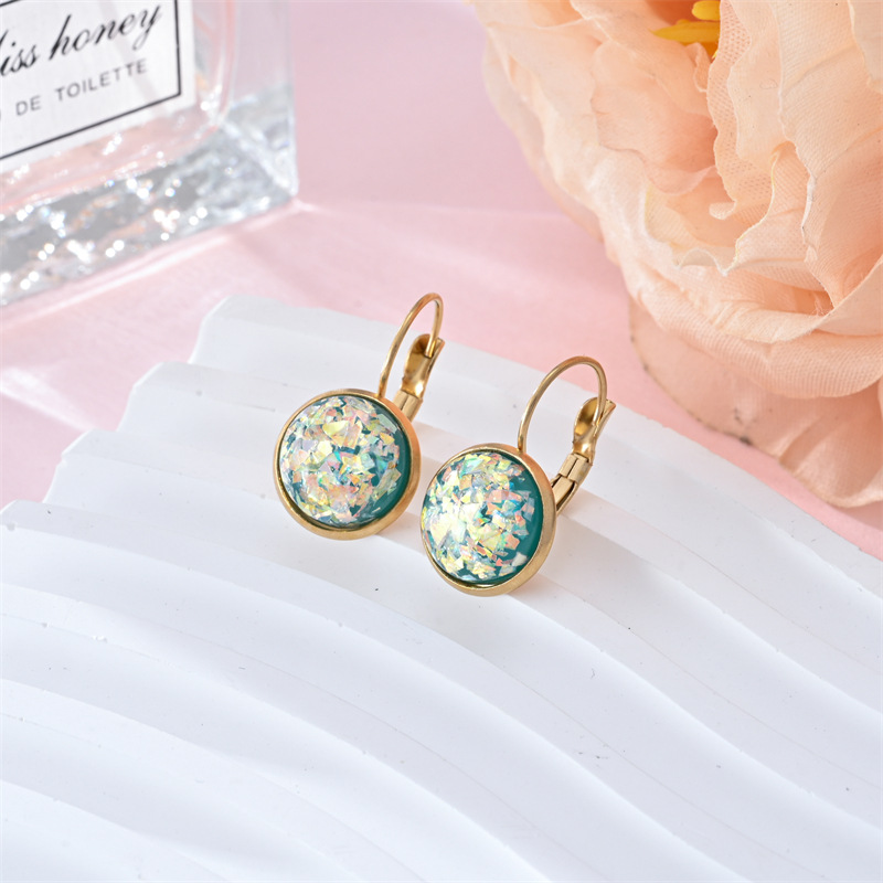 Trendy Sequin Rhinestone Earrings - Stylish Stainless Steel Jewelry for Women - Image 13
