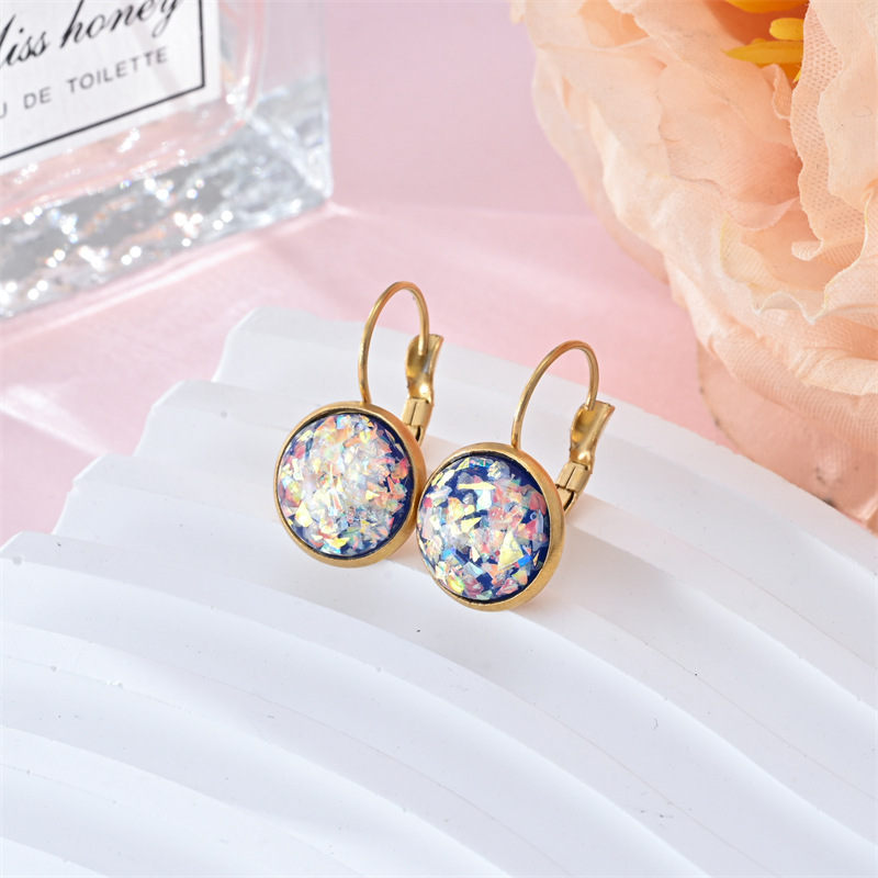 Trendy Sequin Rhinestone Earrings - Stylish Stainless Steel Jewelry for Women - Image 14