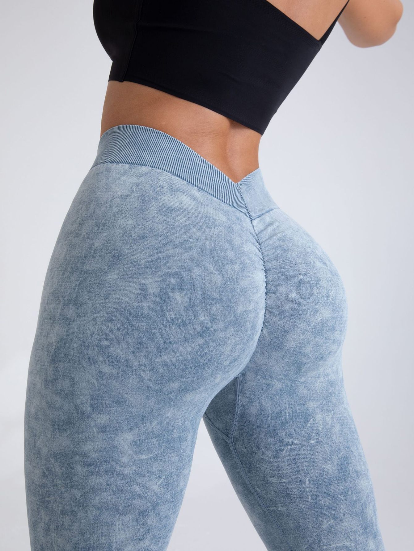 5 Pack V-Back Scrunch Butt Leggings for Women | High Waist Seamless Gym & Yoga Pants | Activewear Yoga Leggings - Image 3