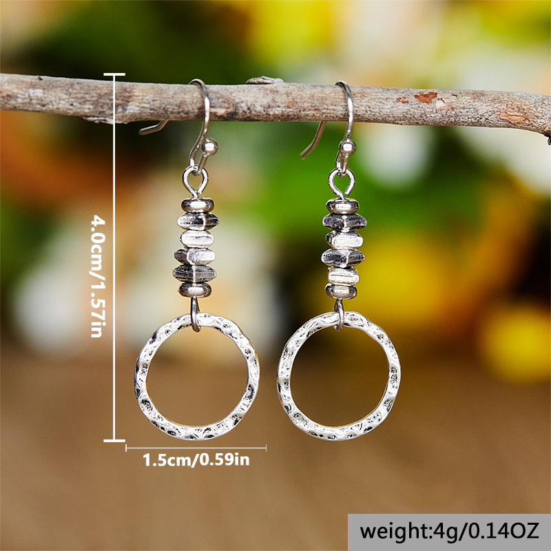Bohemian Retro Circle Pendant Earrings - Stylish and Unique Design - Image 3