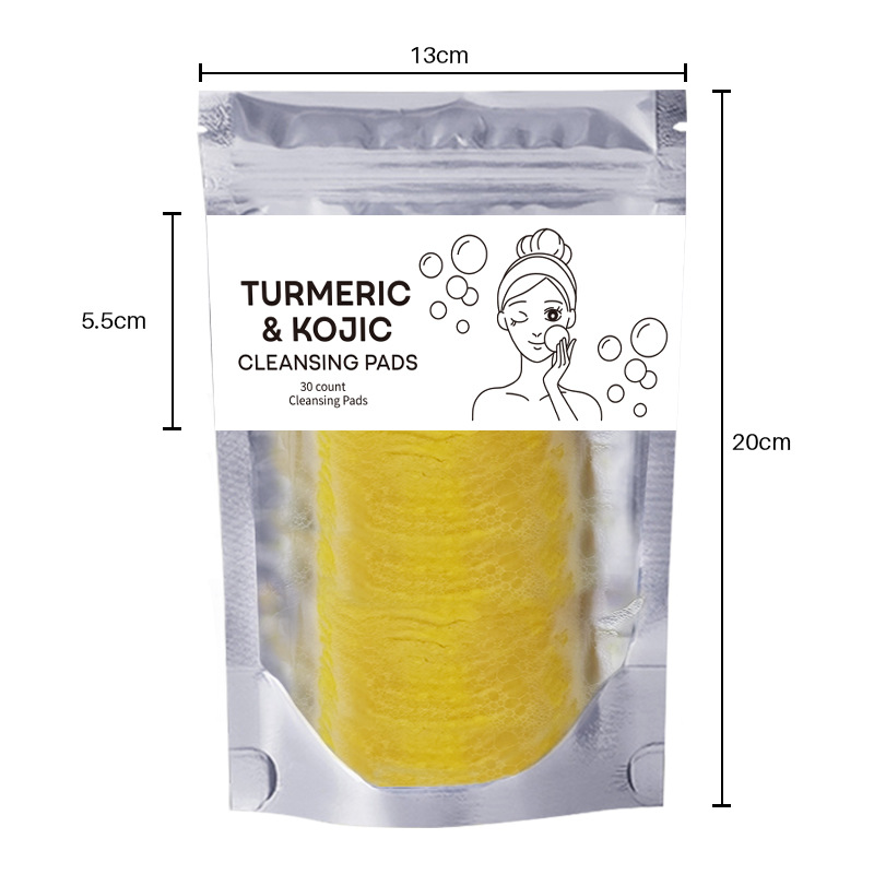 Turmeric Exfoliating Cleansing Pads | Compressed Facial Sponges for Clogged Pores & Excess Oil Care