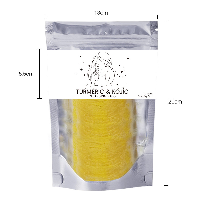 Turmeric Exfoliating Cleansing Pads | Compressed Facial Sponges for Clogged Pores & Excess Oil Care - Image 2