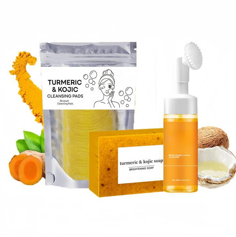 Turmeric Exfoliating Cleansing Pads | Compressed Facial Sponges for Clogged Pores & Excess Oil Care - Image 3