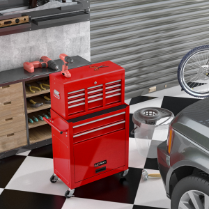 High Capacity Rolling Tool Box with Wheels & Drawers - 8 Drawer Tool Storage Cabinet for Ultimate Organization