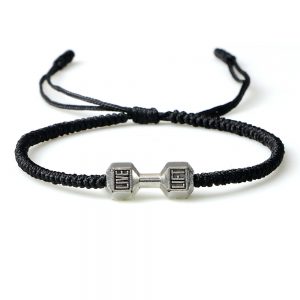 Stylish Originality Woven Dumbbell Alloy Bracelet for Fitness Enthusiasts