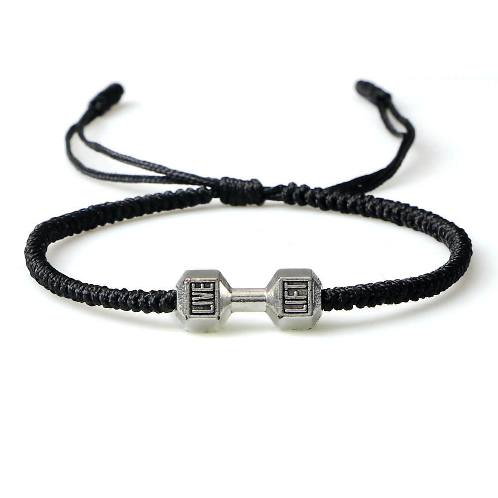 Stylish Originality Woven Dumbbell Alloy Bracelet for Fitness Enthusiasts