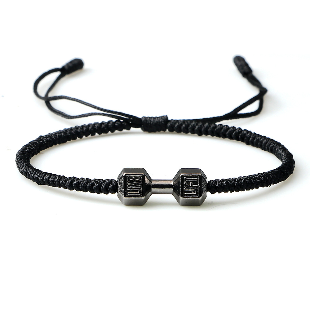 Stylish Originality Woven Dumbbell Alloy Bracelet for Fitness Enthusiasts - Image 2