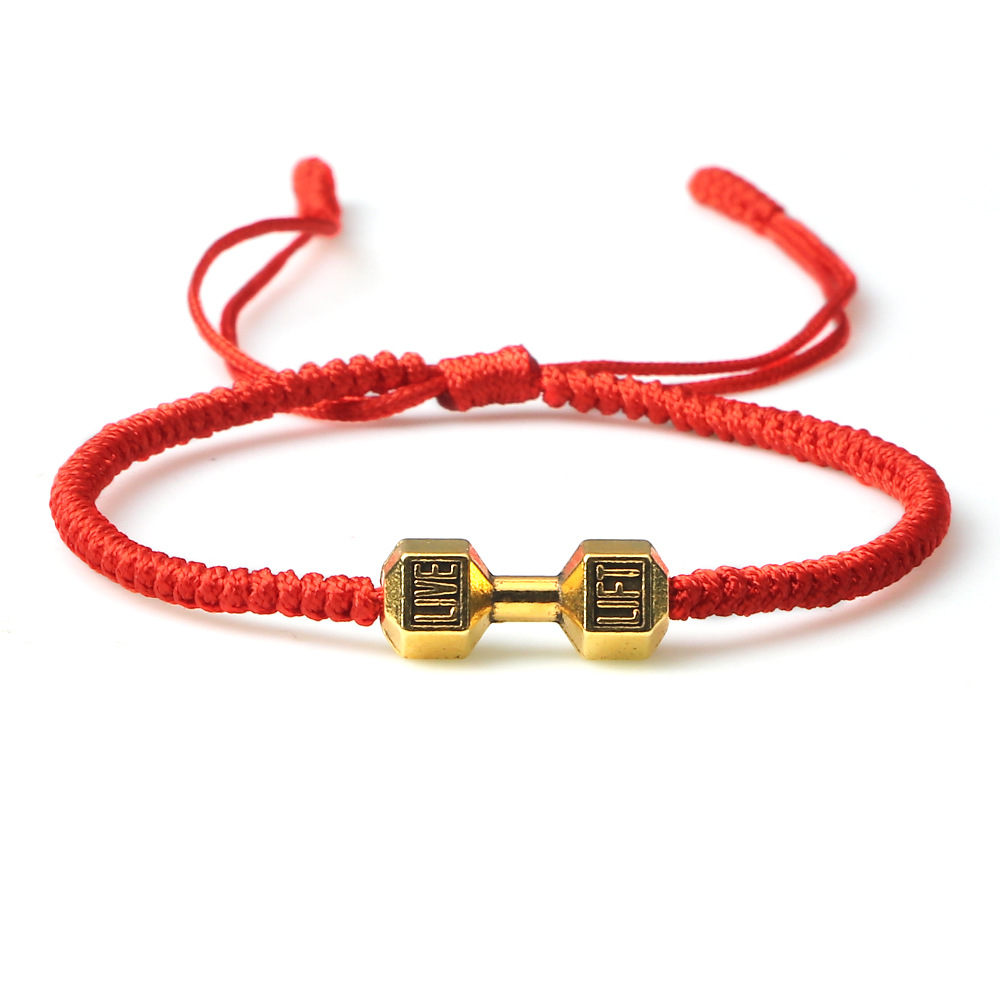 Stylish Originality Woven Dumbbell Alloy Bracelet for Fitness Enthusiasts - Image 4