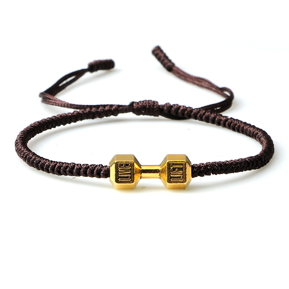 Stylish Originality Woven Dumbbell Alloy Bracelet for Fitness Enthusiasts - Image 7