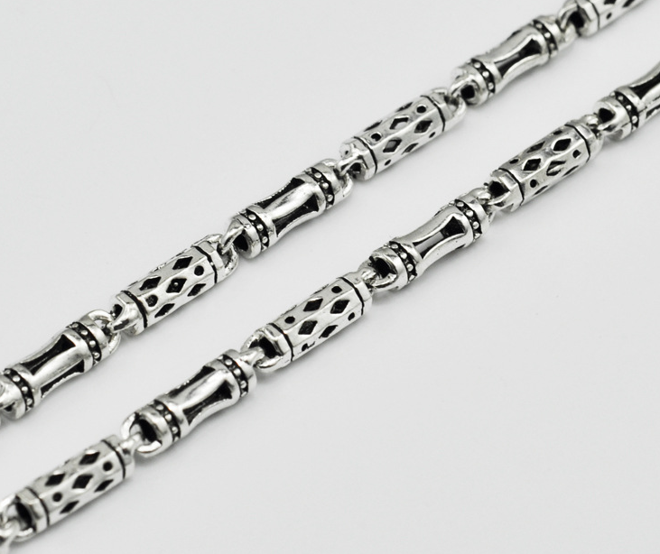 Stylish 925 Silver Men's Necklace - Thick Long Clavicle Chain for Retro Fashion & All-Match Sweater Looks