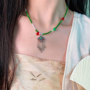Ethnic Ruyi Safety Lock Necklace for Women - Vintage Retro Style