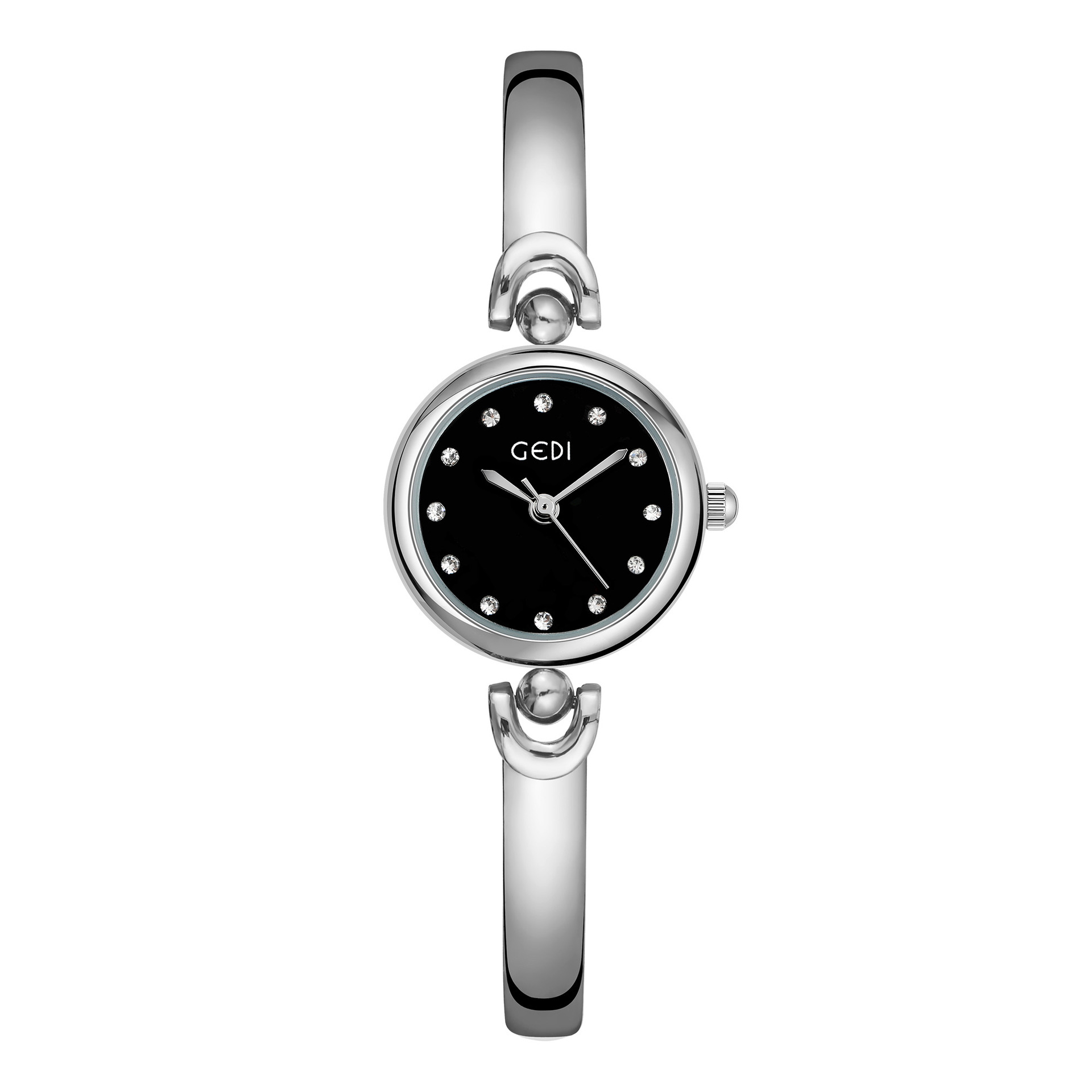 Elegant Small Round Dial Bangle Quartz Watch - Simple Design Timepiece
