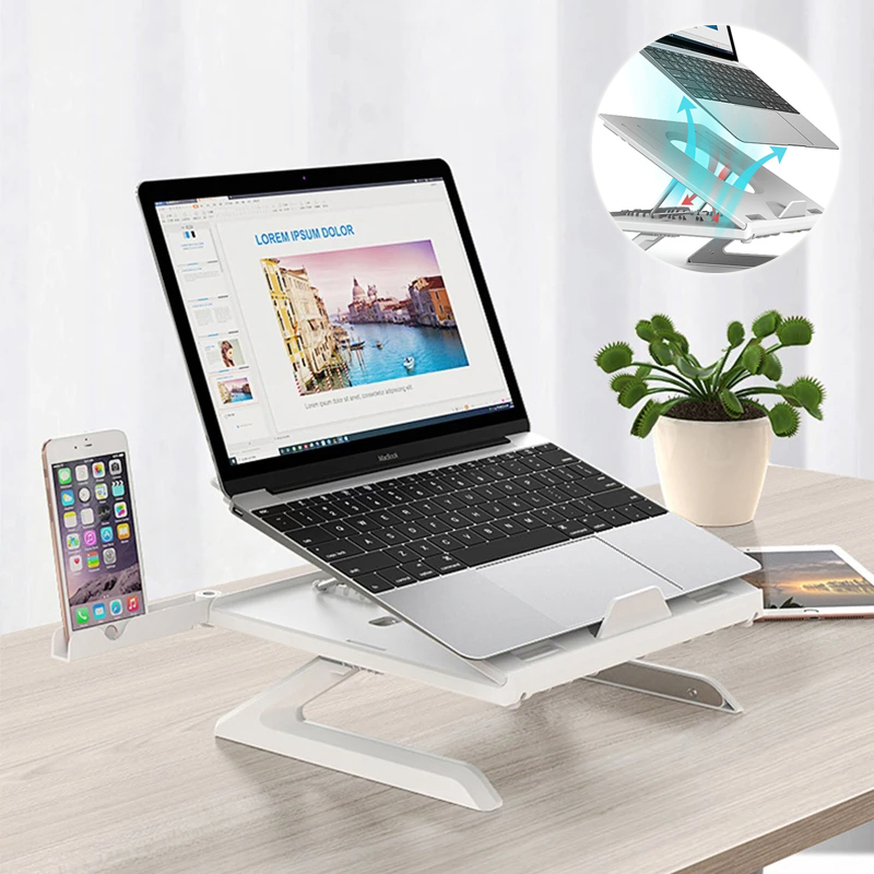 Multifunctional Folding Laptop Stand - Portable Aluminum Alloy Base for Monitors - Image 4