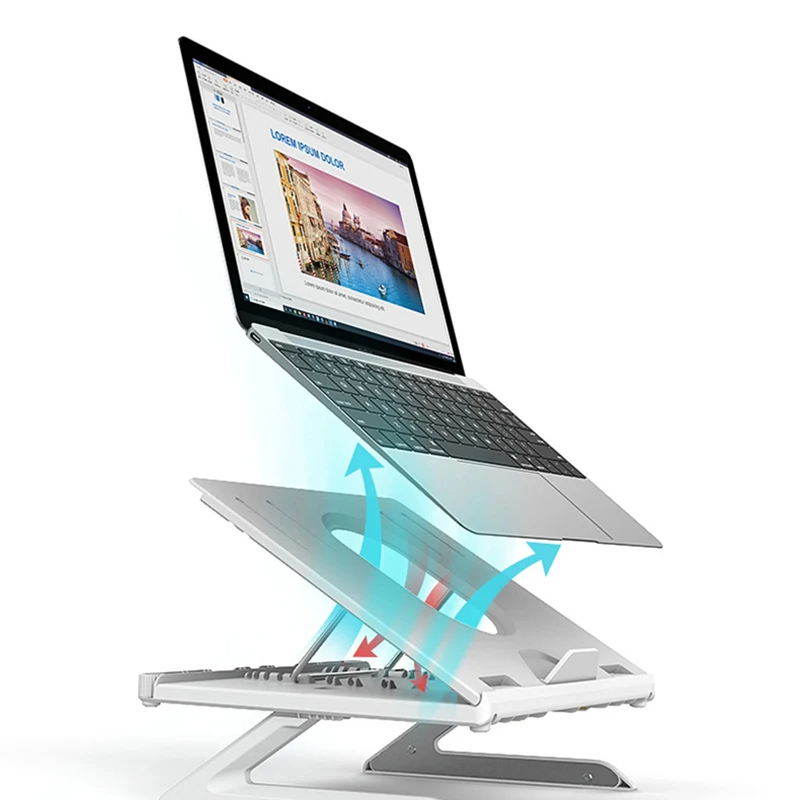 Multifunctional Folding Laptop Stand - Portable Aluminum Alloy Base for Monitors - Image 7