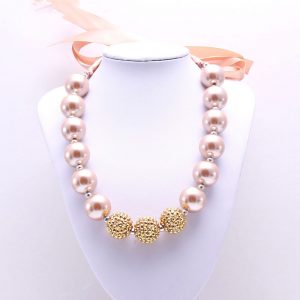 Golden Pearl Bandage Children's Necklace - Stylish Europe & America Design