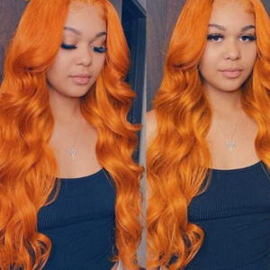 Real Hair Curtain Block in Orange - Stylish Design for Europe and America