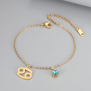 Vintage Style Constellation Bracelet Featuring Blue Zircon Inlay