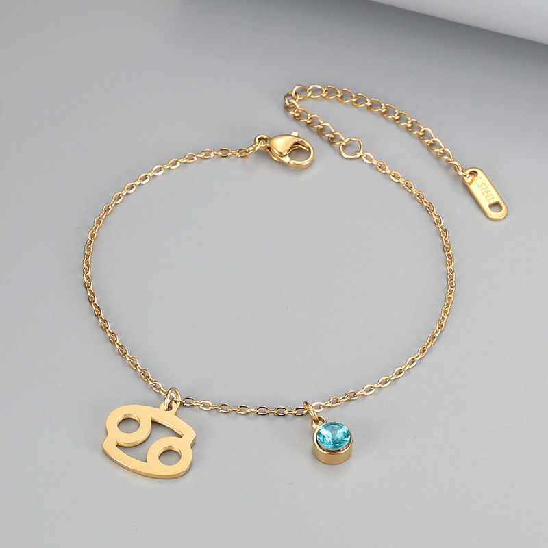 Vintage Style Constellation Bracelet Featuring Blue Zircon Inlay