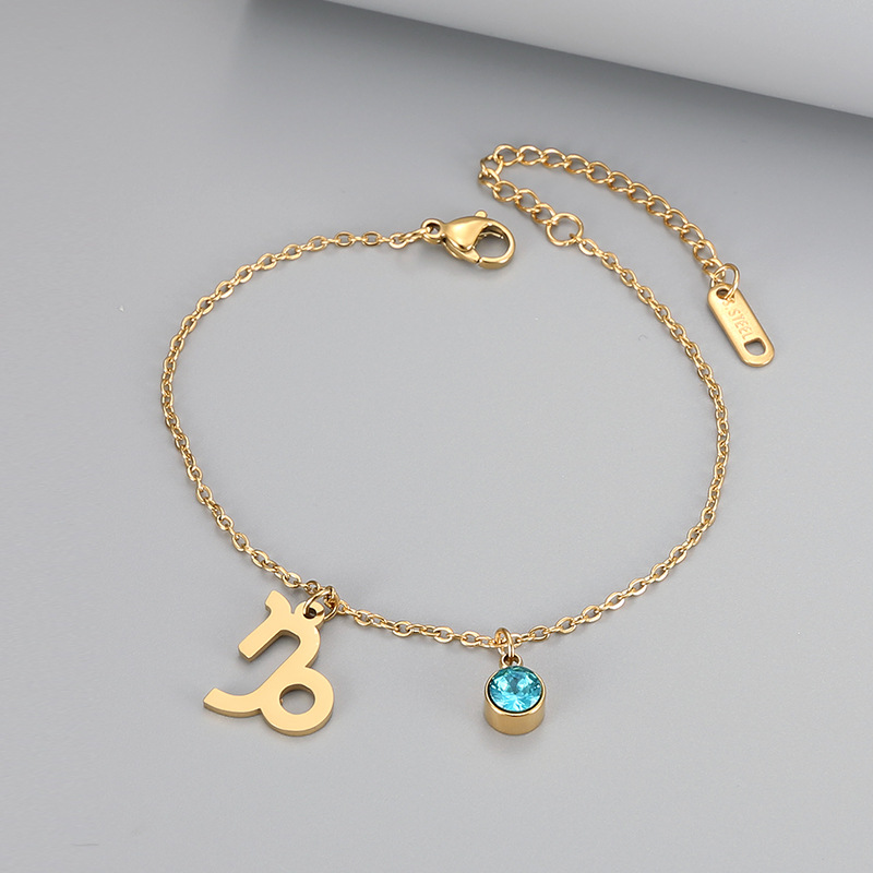 Vintage Style Constellation Bracelet Featuring Blue Zircon Inlay - Image 2