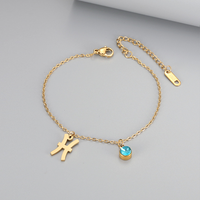 Vintage Style Constellation Bracelet Featuring Blue Zircon Inlay - Image 5